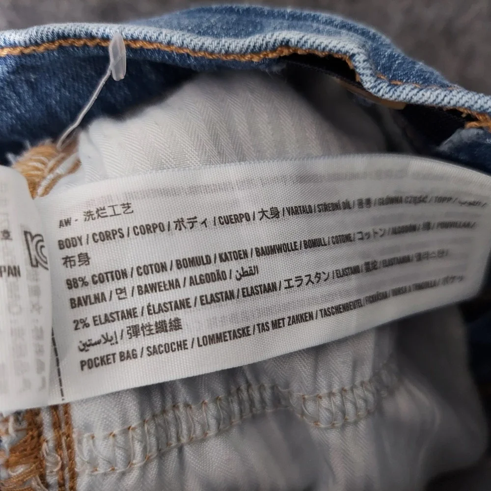 Abercrombie Kids Shorts Girls 11/12 Blue High Rise‎ Mini Mom Short Cuffed Denim